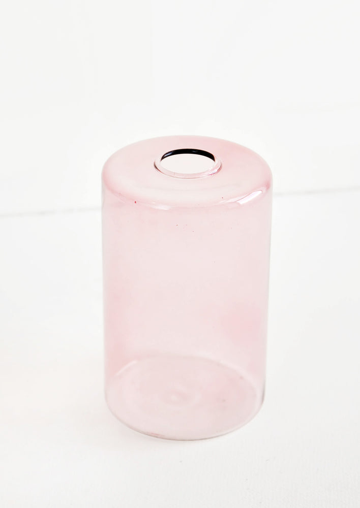 2: Colored glass flower vase in pink glass