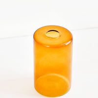 3: Colored glass flower vase in amber glass