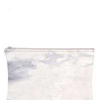 Grey Tie Dye / Small [$48.00]: Isoline Leather Zip Pouch in Grey Tie Dye / Small [$48.00] - LEIF