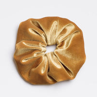 Amber: A velvet scrunchie in amber.