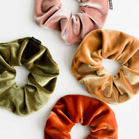 1: Velvet scrunchies in assorted colors.