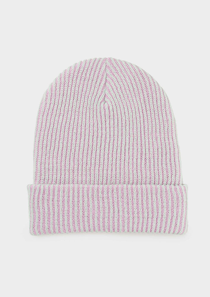 Two Tone Ribbed Beanie hover