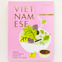 1: Pink hardcover cookbook titled "Vietnamese: Simple Vietnamese Food To Cook At Home".