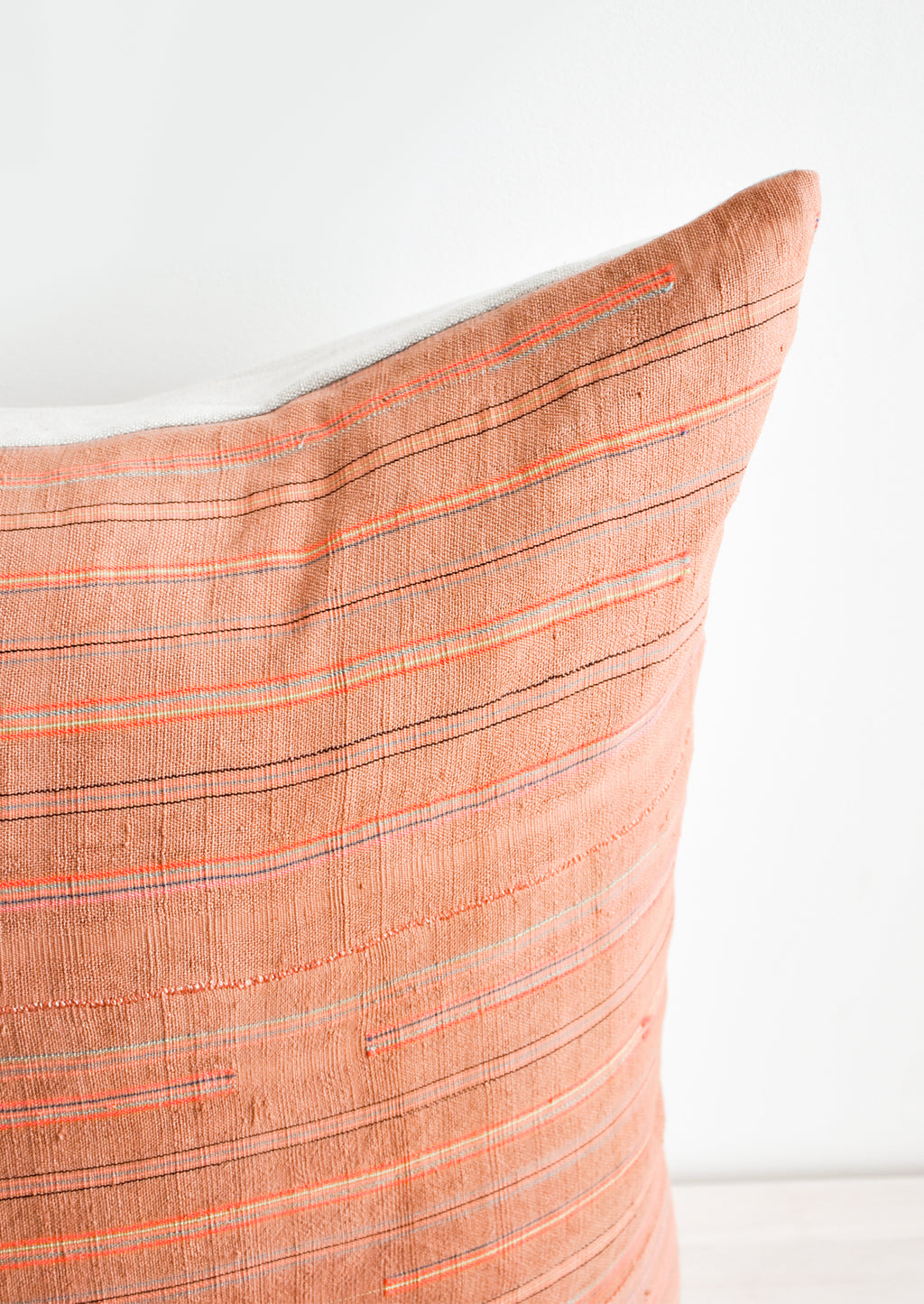 2: Thin Neon Stripe Pillow in Rust in  - LEIF