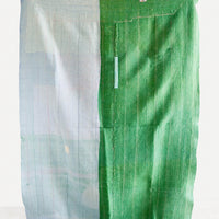 2: Back of Vintage Indian Quilt in Blue & Green - LEIF