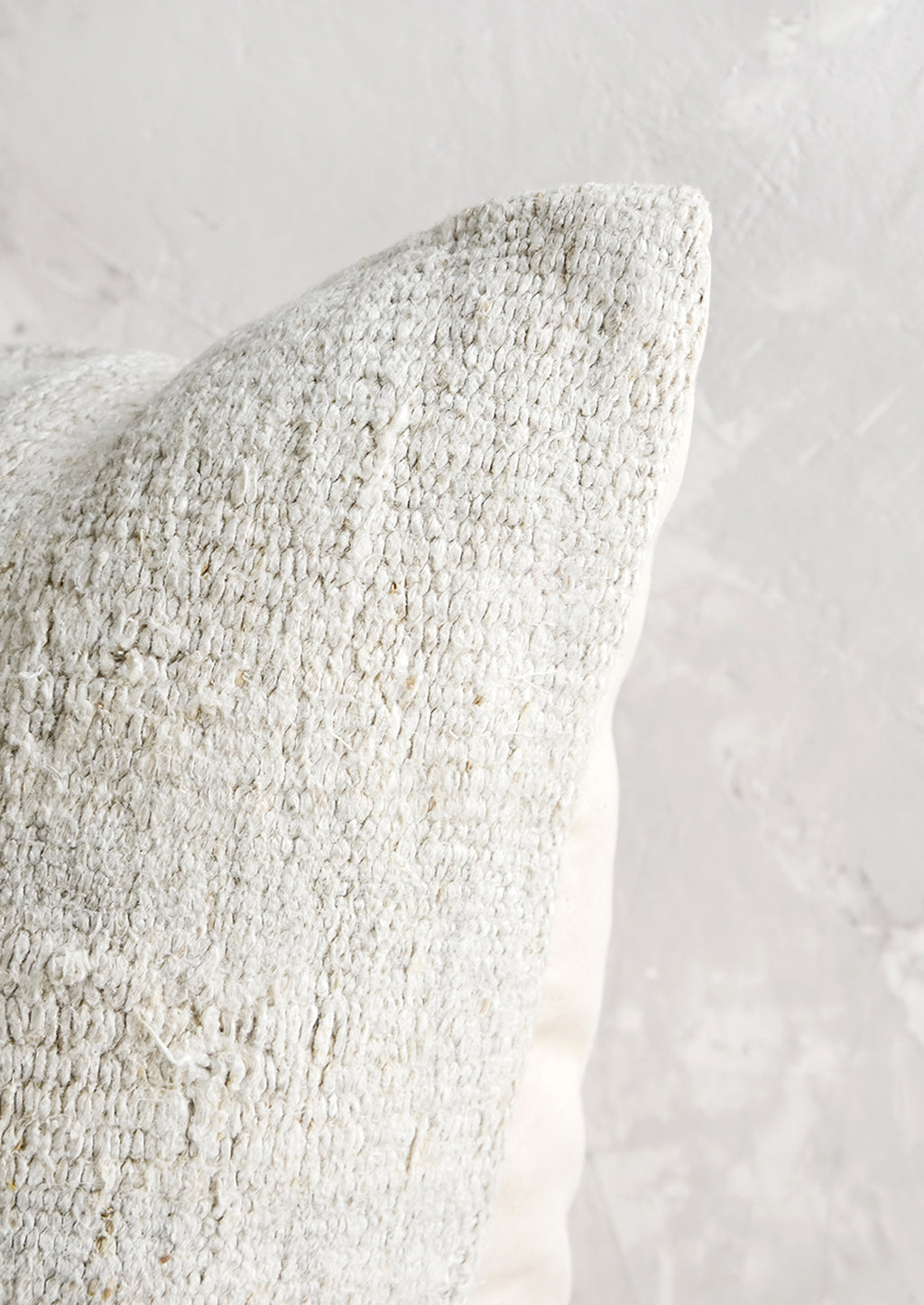 3: Textured vintage hemp pillow in natural ivory.