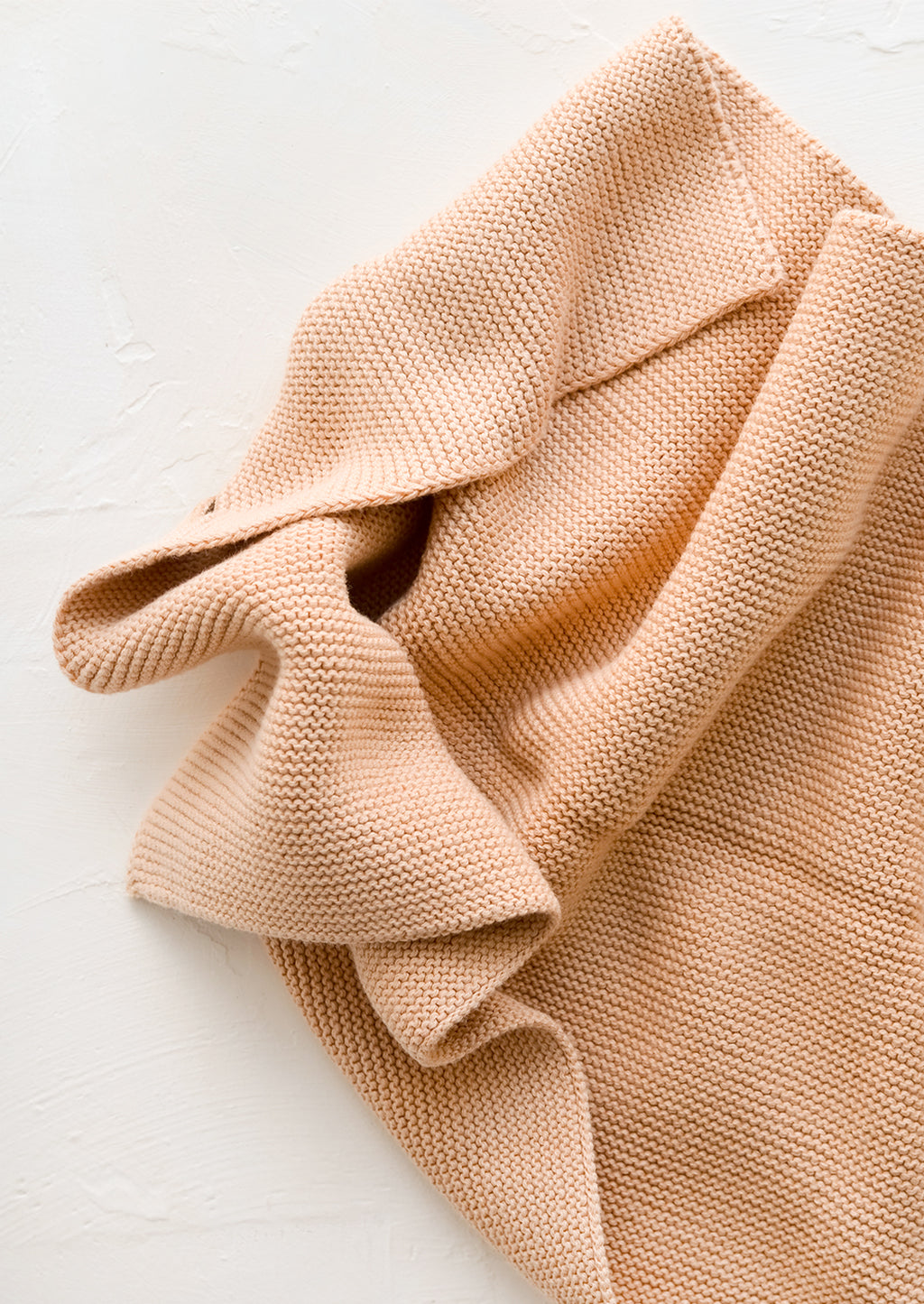 Nougat: A knit cotton dish towel in dusty peach.
