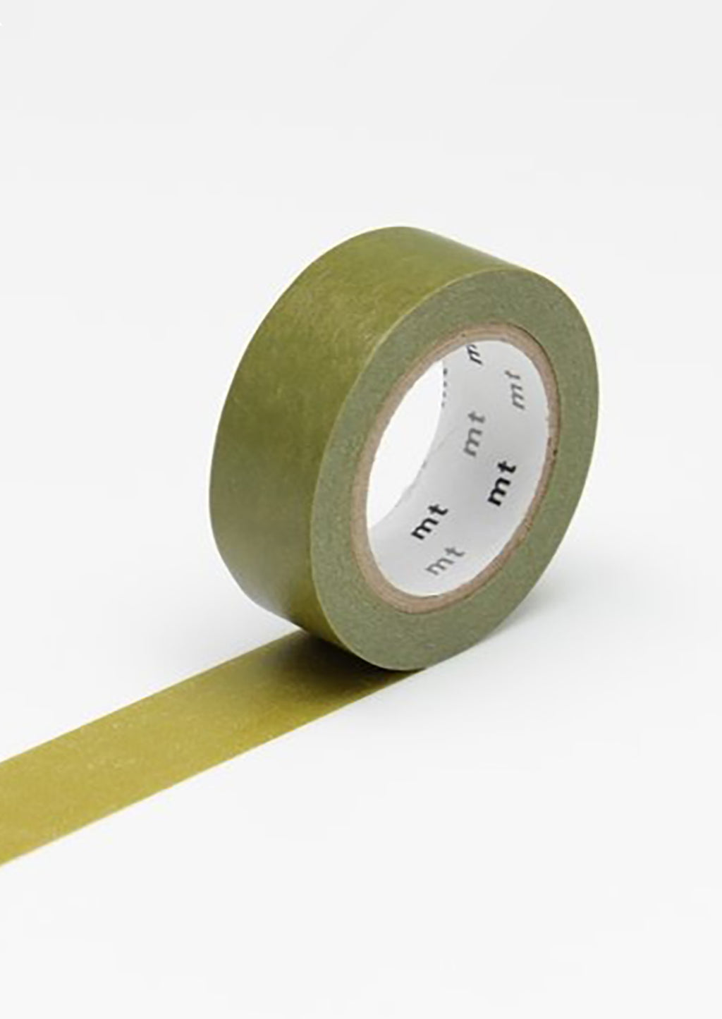Olive: A roll of washi tape in solid olive color.