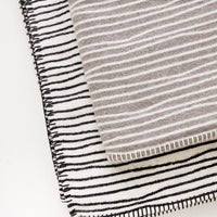 2: Plush throw blanket with allover wavy lines print and whipstitched edges